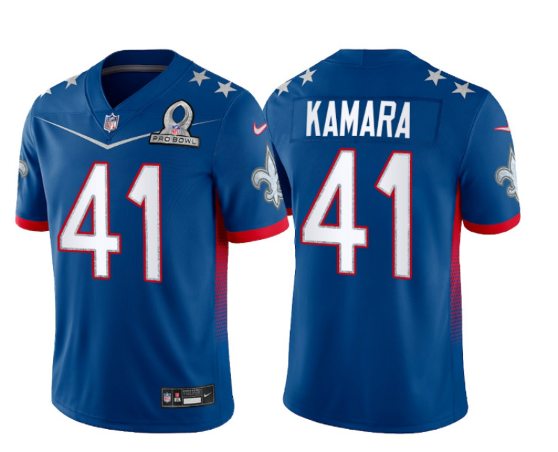 2022 Men New Orleans Saints 41 Kamara Nike blue Pro bowl Limited NFL Jersey